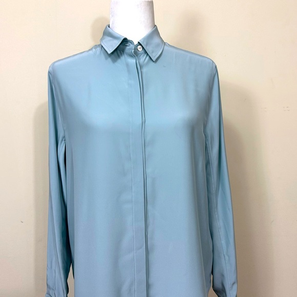 EUC FLAWLESS rag & bone Pure Silk Hidden Buttons Up Long Sleeves Shirt Top S/M - Picture 6 of 15